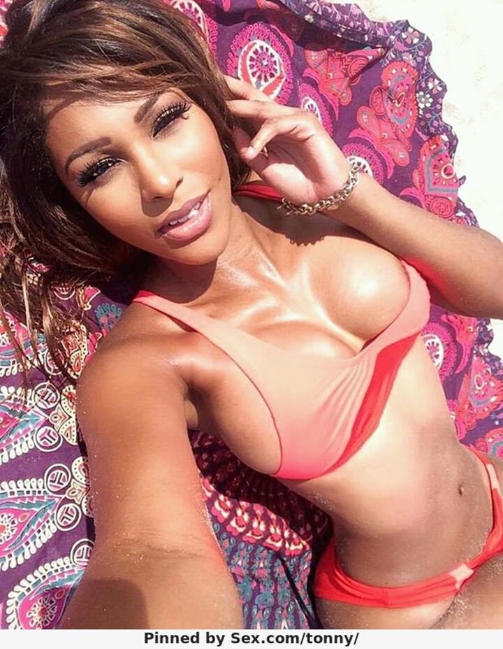 28 black beauty sunbathing hot bikini selfie
